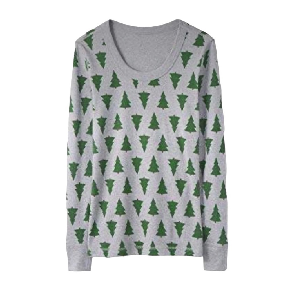 Hanna Andersson Tannenbaum Christmas tree holiday print scoop neck pajama top